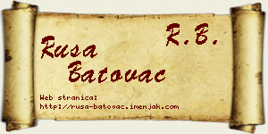 Rusa Batovac vizit kartica
